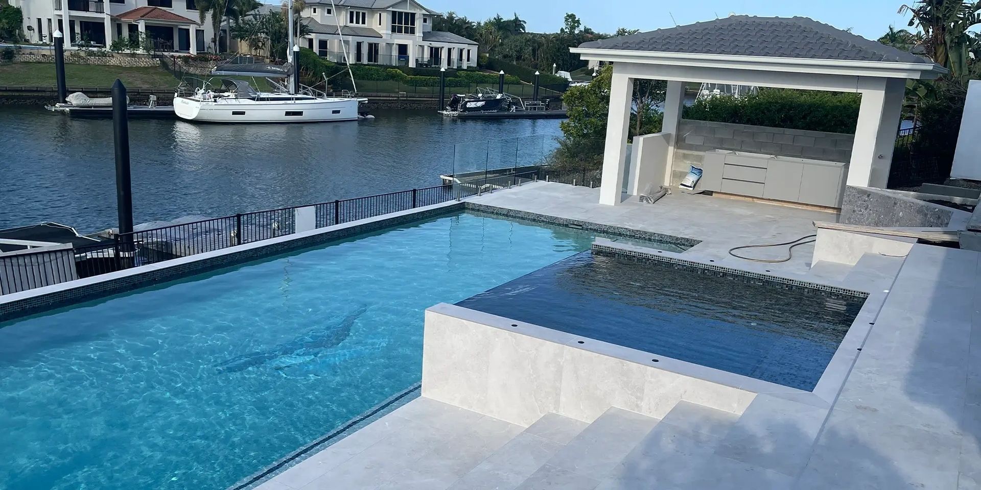 Custom pool water feature Brisbane