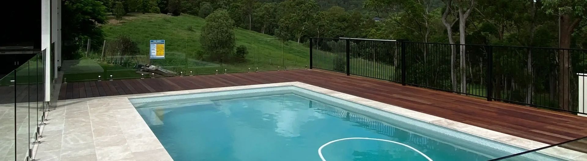 Custom pool with water feature